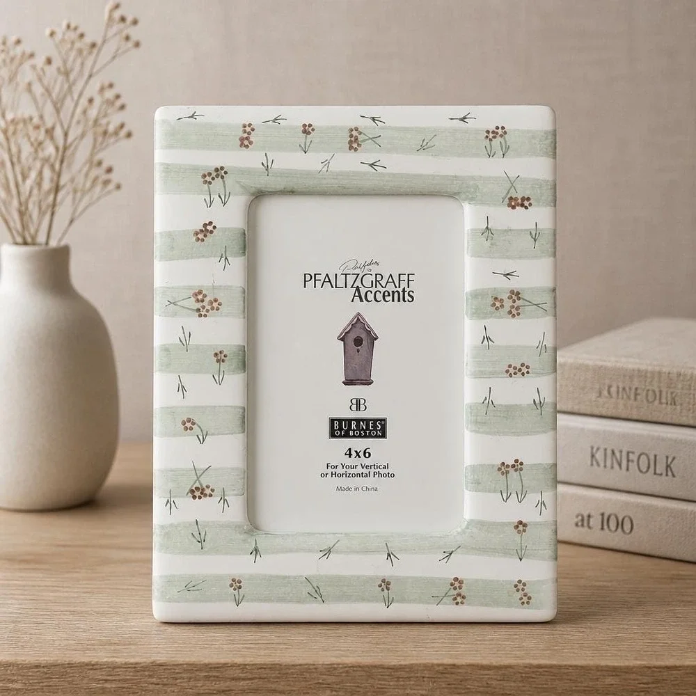 Ceramic Picture Frame, Pfaltzgraff Naturewood Accents 4x6 Photograph Vintage